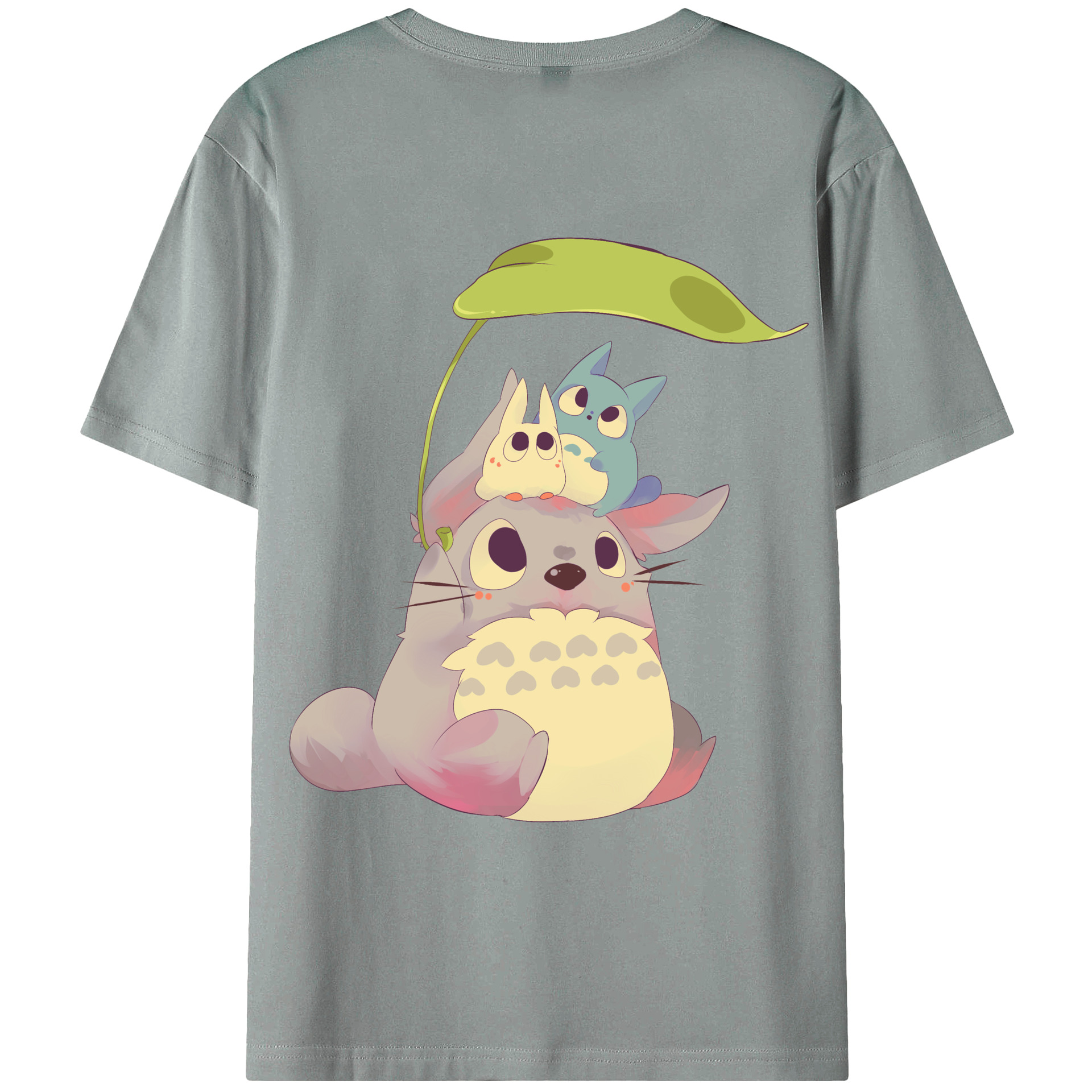 （画像用） となりのトトロ 草壁メイ 草壁サツキ My Neighbor Totoro Satsuki Kusakabe Mei Kusakabe 綿100％ メンズ半袖Tシャツ（バックプリント） 通気性